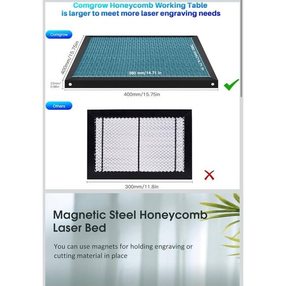Comgrow 450x450mm Honeycomb Laser Bed w/ Aluminum Plate for Engraver Cutter - Picture 2 of 9